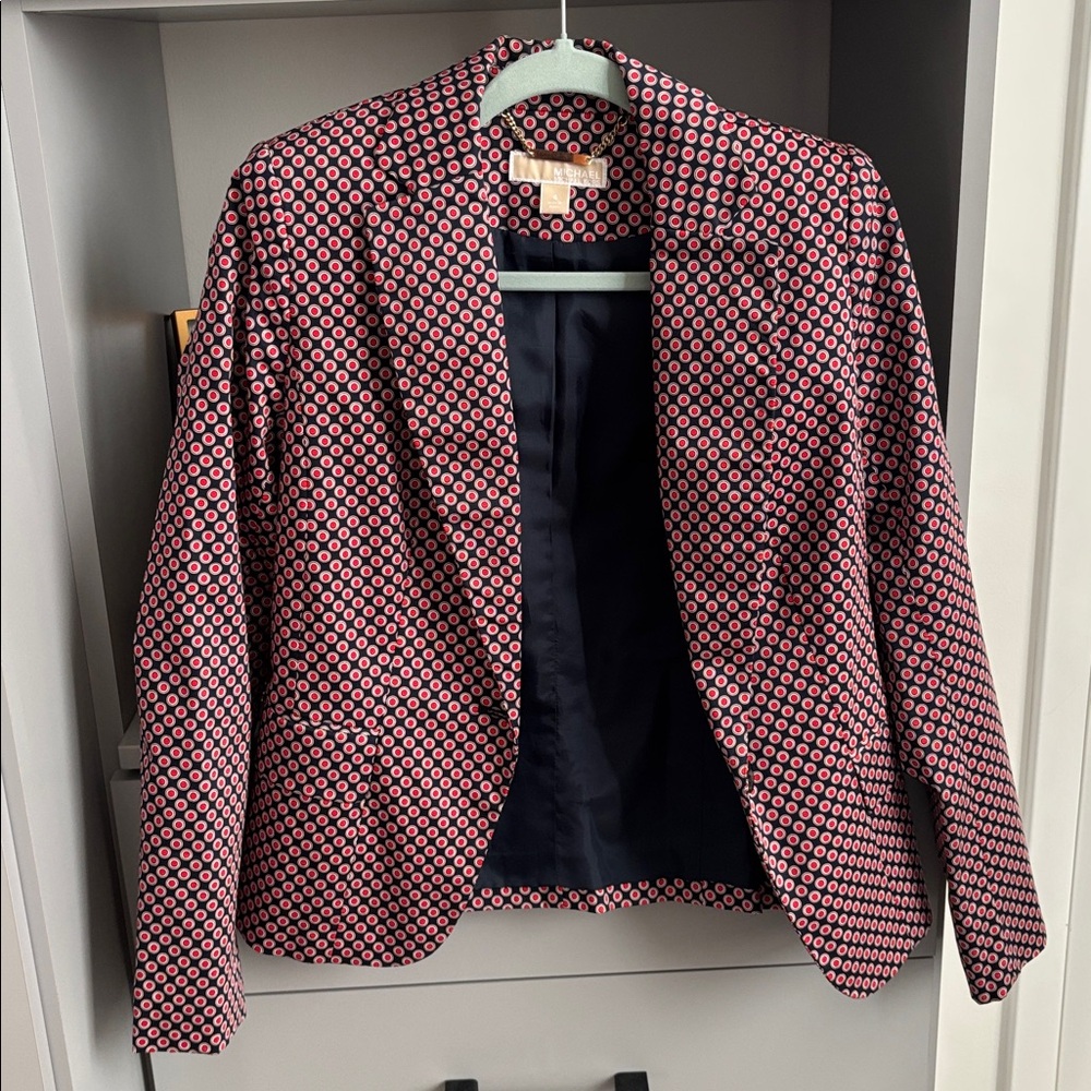Michael Kors Pink and Black Patterned Blazer